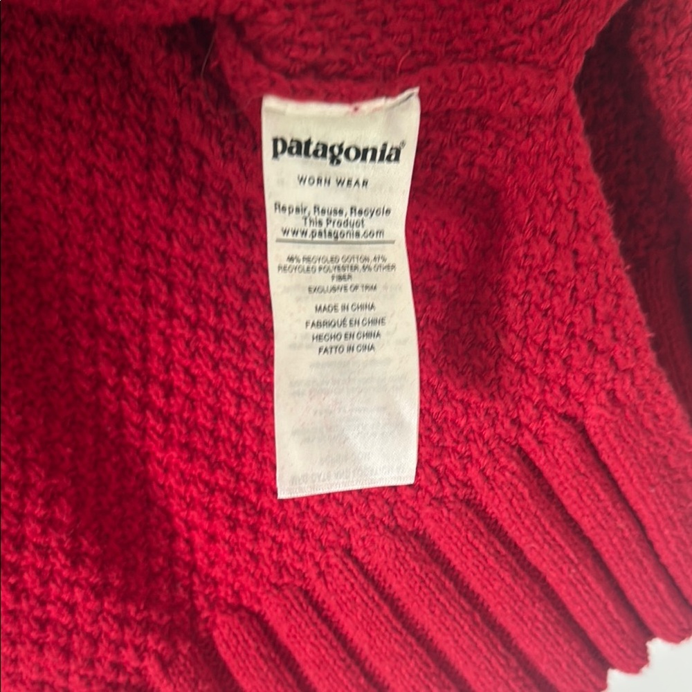 Patagonia Off Country Cozy Red Turtleneck Sweater - Picture 2 of 9